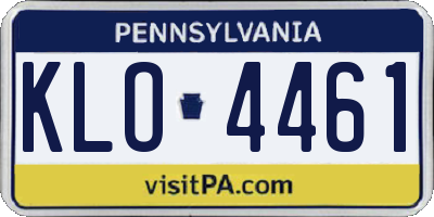 PA license plate KLO4461