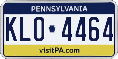 PA license plate KLO4464