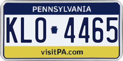 PA license plate KLO4465