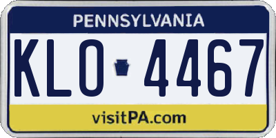 PA license plate KLO4467