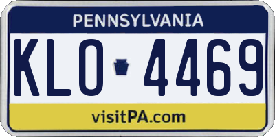PA license plate KLO4469