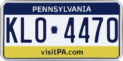 PA license plate KLO4470