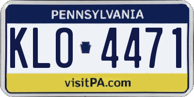 PA license plate KLO4471