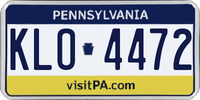 PA license plate KLO4472