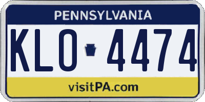 PA license plate KLO4474