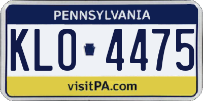 PA license plate KLO4475