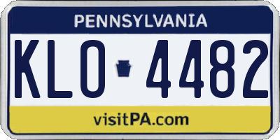 PA license plate KLO4482