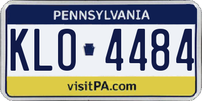PA license plate KLO4484