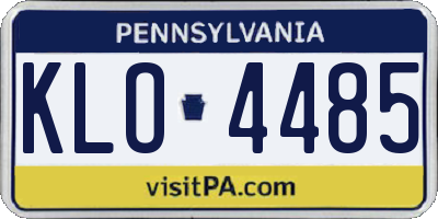 PA license plate KLO4485