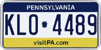 PA license plate KLO4489