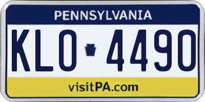 PA license plate KLO4490