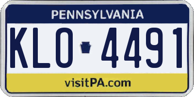 PA license plate KLO4491