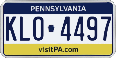 PA license plate KLO4497