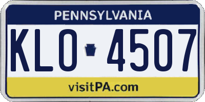 PA license plate KLO4507