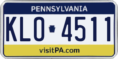 PA license plate KLO4511