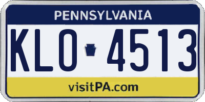 PA license plate KLO4513