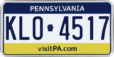 PA license plate KLO4517
