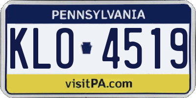 PA license plate KLO4519
