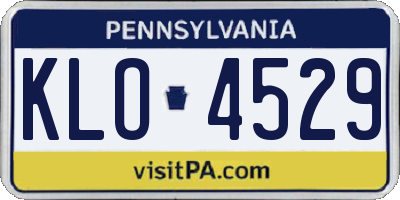 PA license plate KLO4529