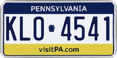 PA license plate KLO4541
