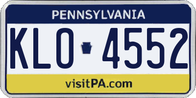 PA license plate KLO4552