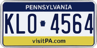 PA license plate KLO4564