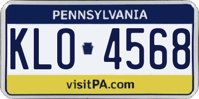 PA license plate KLO4568