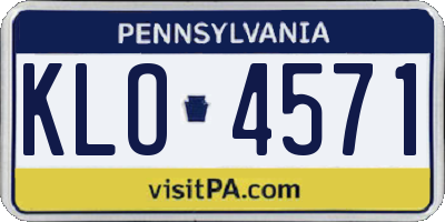 PA license plate KLO4571