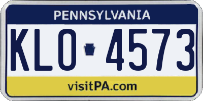 PA license plate KLO4573