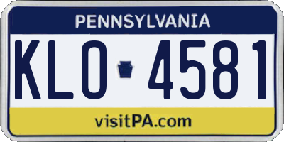 PA license plate KLO4581