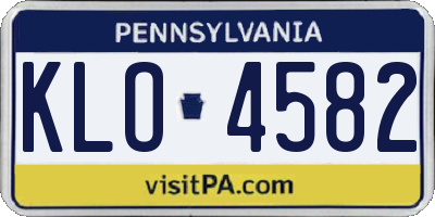 PA license plate KLO4582