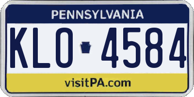 PA license plate KLO4584