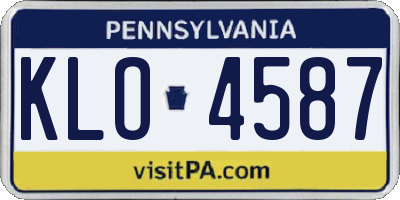 PA license plate KLO4587