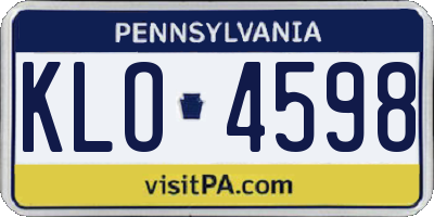 PA license plate KLO4598
