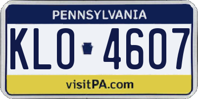 PA license plate KLO4607