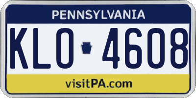 PA license plate KLO4608