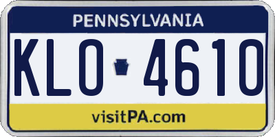 PA license plate KLO4610