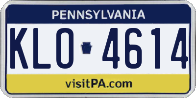 PA license plate KLO4614