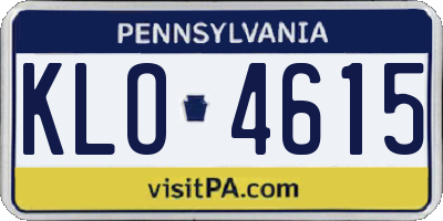 PA license plate KLO4615