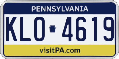 PA license plate KLO4619