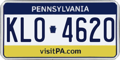 PA license plate KLO4620