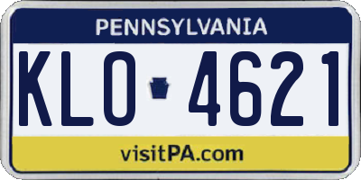 PA license plate KLO4621