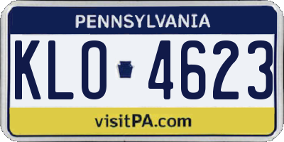 PA license plate KLO4623