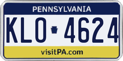 PA license plate KLO4624