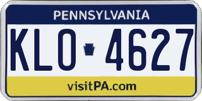PA license plate KLO4627