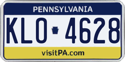 PA license plate KLO4628