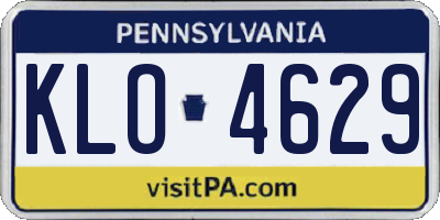 PA license plate KLO4629