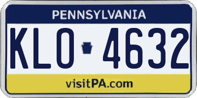 PA license plate KLO4632