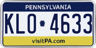 PA license plate KLO4633