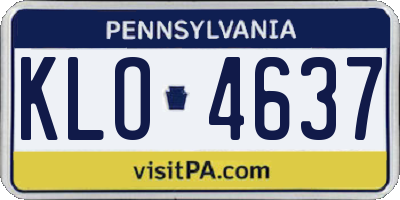 PA license plate KLO4637